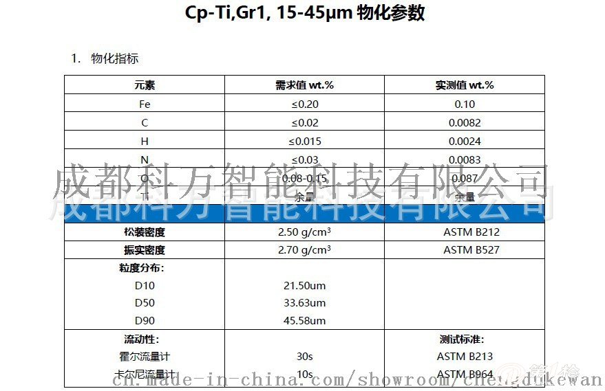 3DӡƷ δѷ CP-Ti / TA1